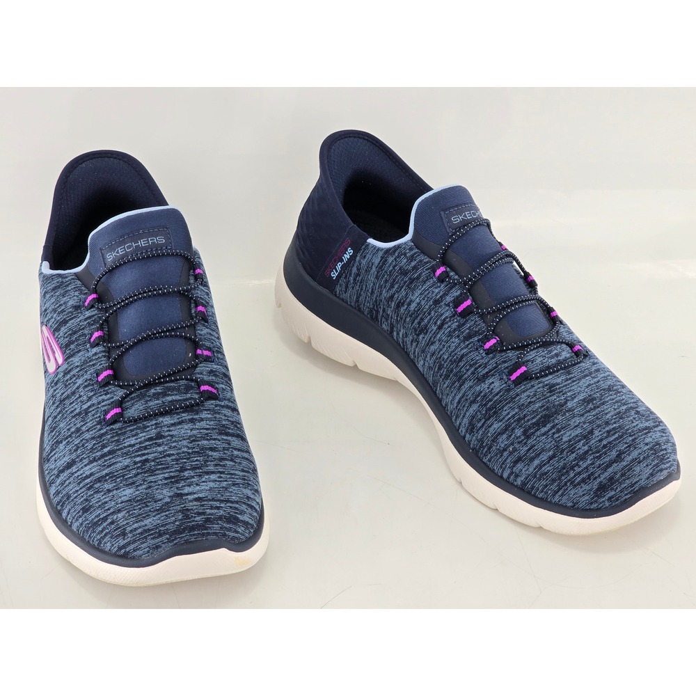 Skechers Slip-Ins Summits Diamond Dream Womens 8.5 W Navy Pink 149937W - VG